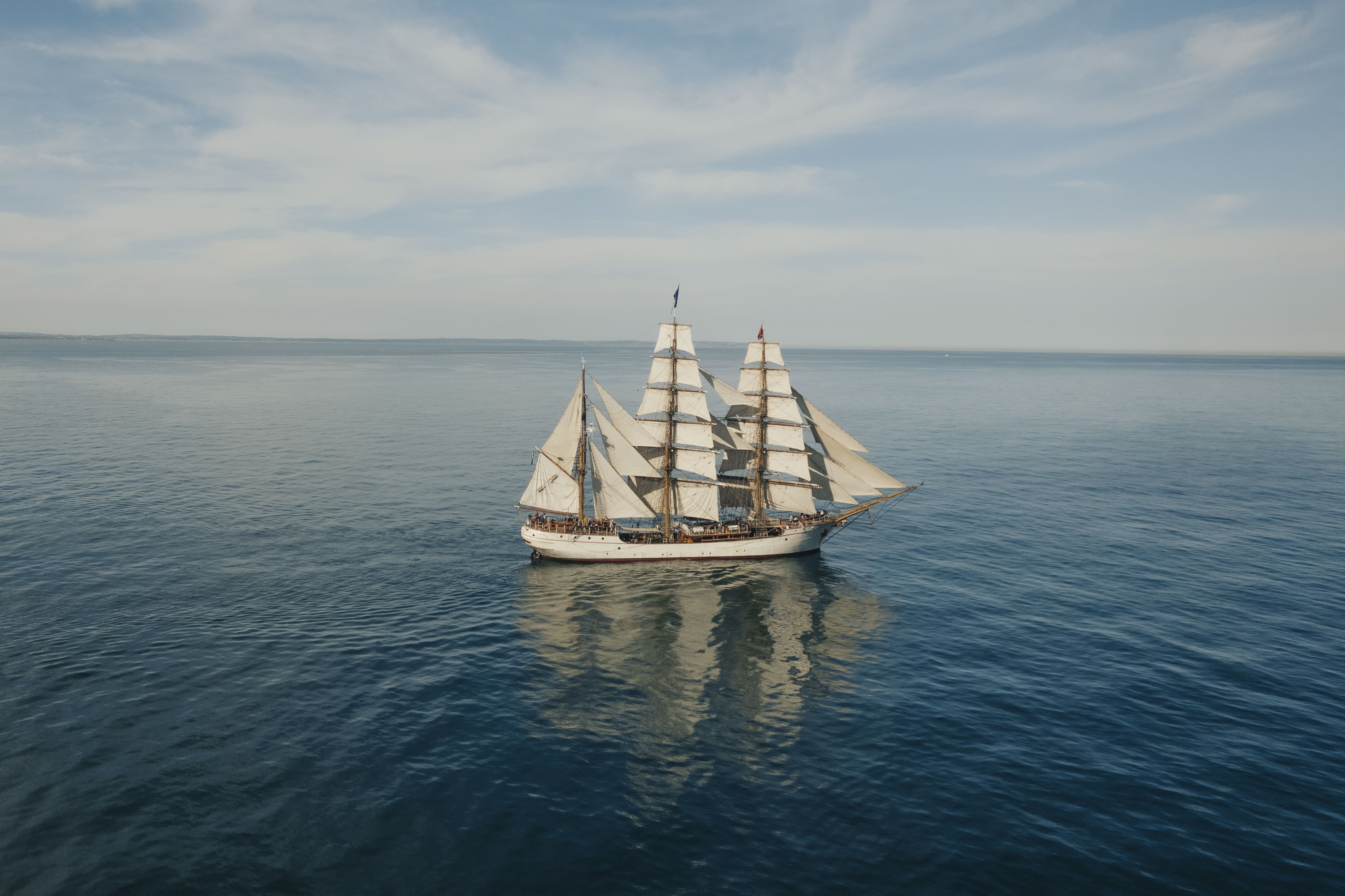 Bark EUROPA under full sail on the Pacific Ocean